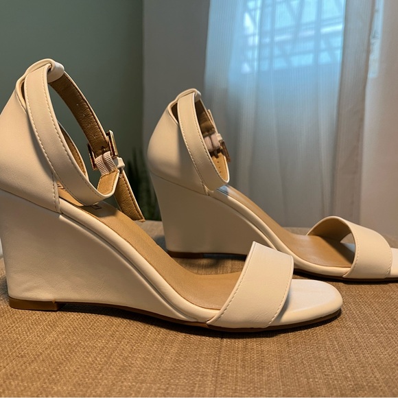 Brand New White Dressy Wedge Sandals (No Box) - Picture 6 of 6